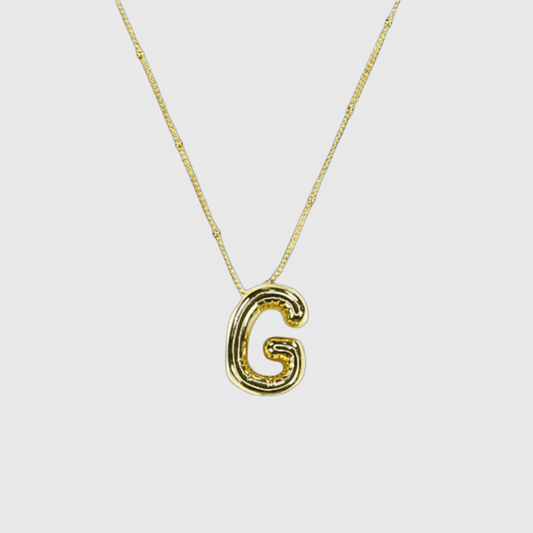 GOLD INITIAL BALLOON NECKLACE - SHOP GABRIELLA MARIE